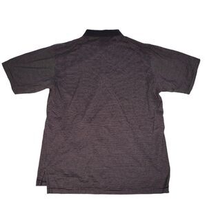Peter Millar Polo Shirt Mens Large Black Striped Short Sleeve Cotton Lightweight